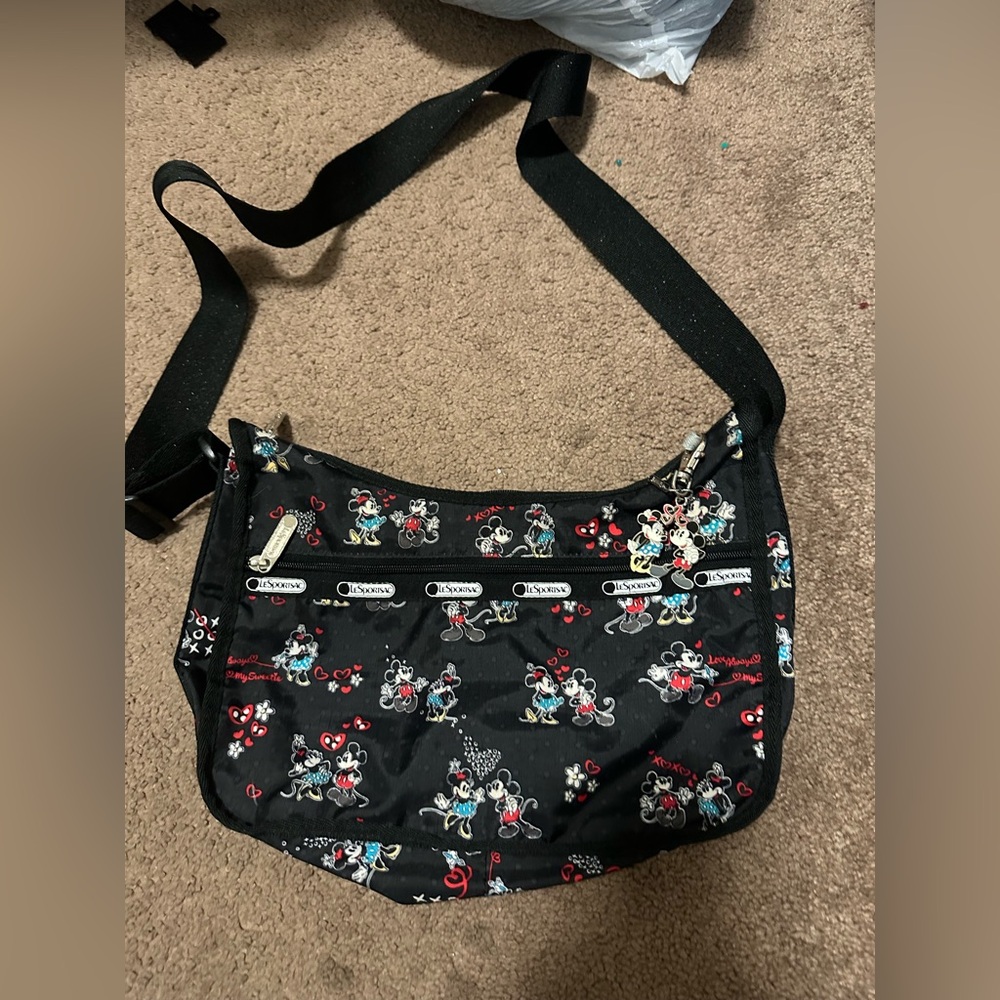 Lesportsac Disney Collaboration Minnie & Mickey crossbody with keychain